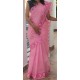 Pink silky kota saree with full border netwrok